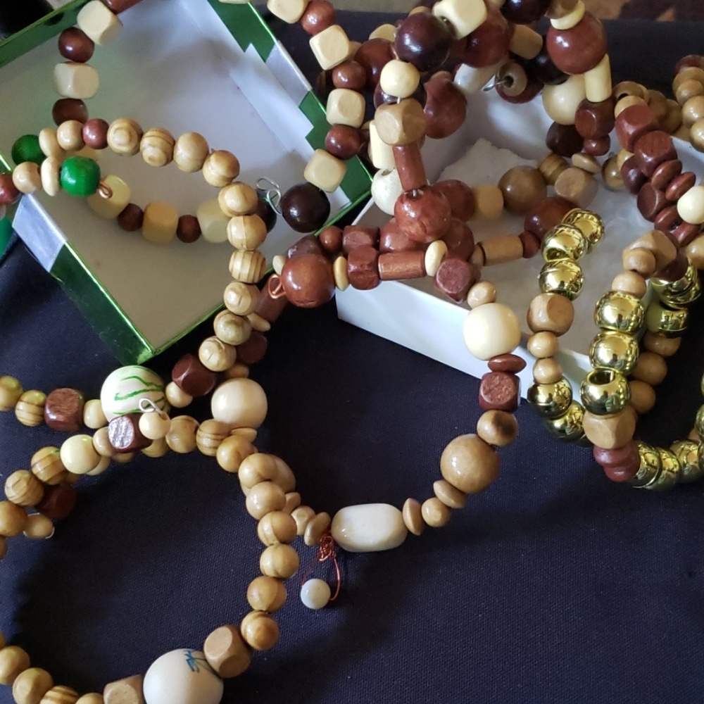 Wooden bead bracelets